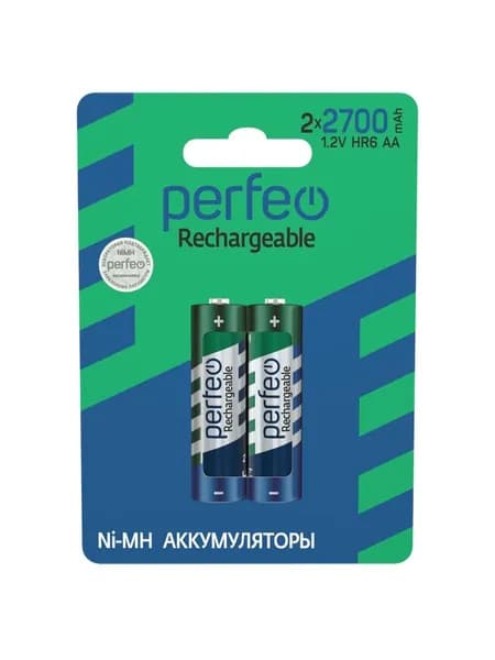 Perfeo Ni-Mh аккумуляторы HR6 AA 2700mAh на блистере, 2шт, 1.2V