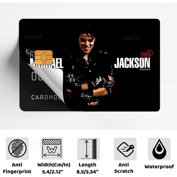 Майкл Джексон Исполнитель Michael Jackson Наклейки на банковские карты, антипыльная водостойкая универсальная