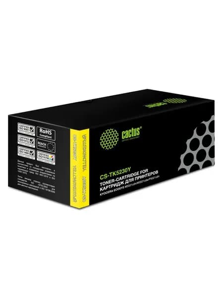 Картридж лазерный Cactus CS-TK5230Y yellow ((2200стр.) для Kyocera Ecosys M5521cdn/M5521cdw/P5021cdn/P5021cdw)