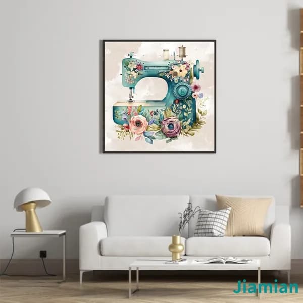 набор для рисования Швейная машинка, 20x20 см, с красками