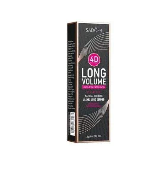 Водостойкая тушь Sadoer для ресниц 4D Long Volume, обьем и удлинение, 12 грамм