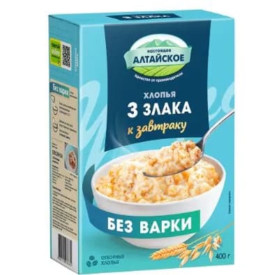 Гудвилл Хлопья 3 злака не треб.варки 400гр.*2шт.