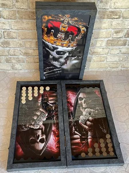 Нарды большие деревянные "BOSS", размер 60 на 60 см, игровое поле под стеклом, из натурального дерева, обтянуты экокожей премиум класса, нарды подарочные