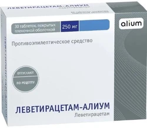 Леветирацетам-Алиум, таблетки в пленочной оболочке 250 мг, 30 шт.
