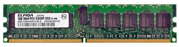 Elpida Оперативная память DDR2, 667 МГц, 1 x (EBE10AD4AGFA-6E-E)