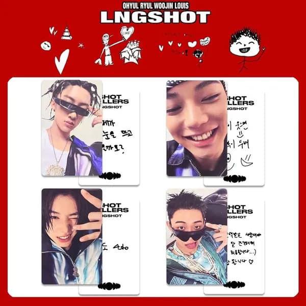 Карточки LNGSHOT альбом SHOT CALLERS k-pop карточки коллекционные 5.4*8.6cm 4шт