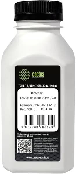 Тонер Cactus CS-TBRHS-100 черный флакон 100гр. для принтера Brother TN-3430/3480/3512/3520 CS-TBRHS-100