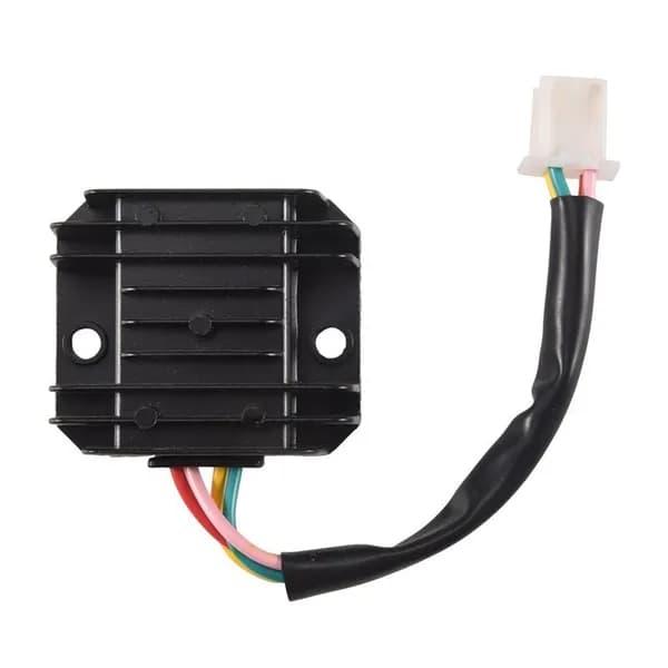 Регулятор напряжения мотоцикла "12V", 4 провода, 4 контакта / выпрямитель для 50-250CC скутера, мопеда, ATV, алюминиевый корпус, чёрный.