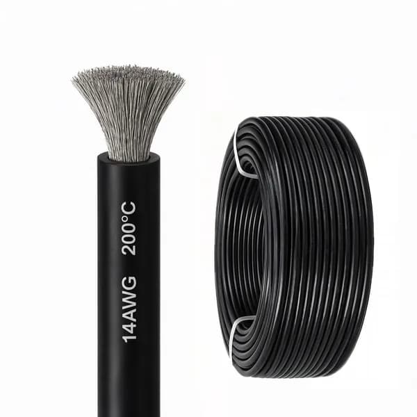 Силиконовый медный провод 14 AWG чёрный 1 метр