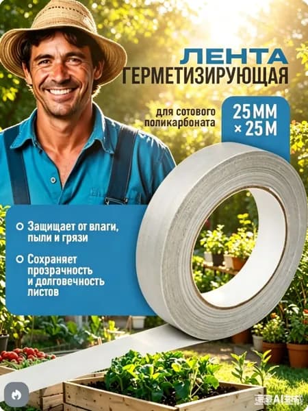 Герметизирующая лента 25мм х 25м поликарбонат
