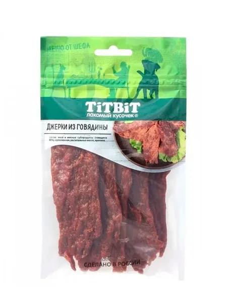 Джерки из говядины TiTBiT Лакомый кусочек, лакомство для собак, 70г