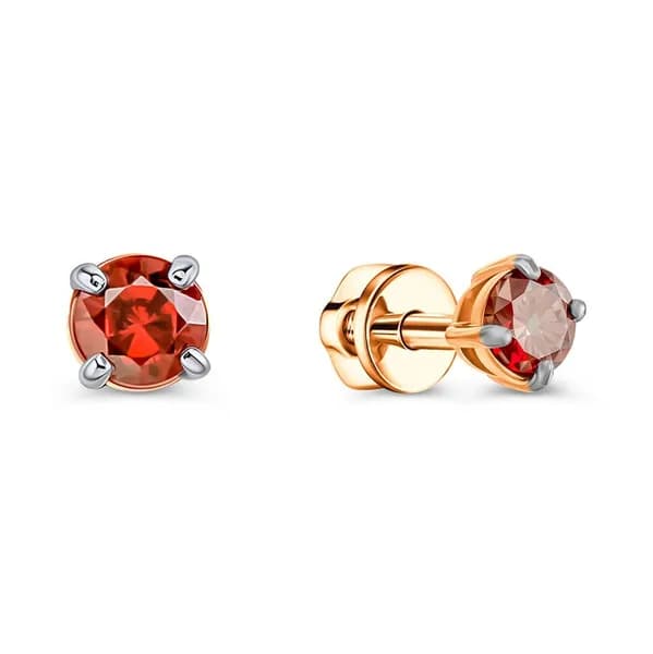 Серьги женские с фианитами из красного золота 375 пробы 585GOLD