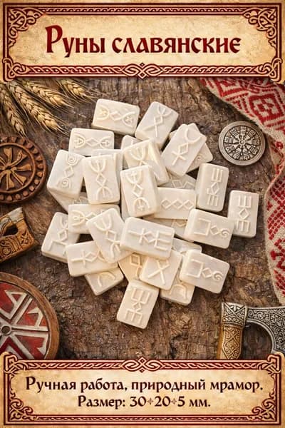 Славянские (Русские, Русичей) руны (39 штук, ручная работа). Товар уцененный