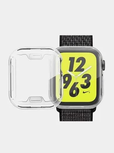 Силиконовый чехол для Apple Watch 41 mm / 1, 2, 3, 4, 5, 6, SE , прозрачный