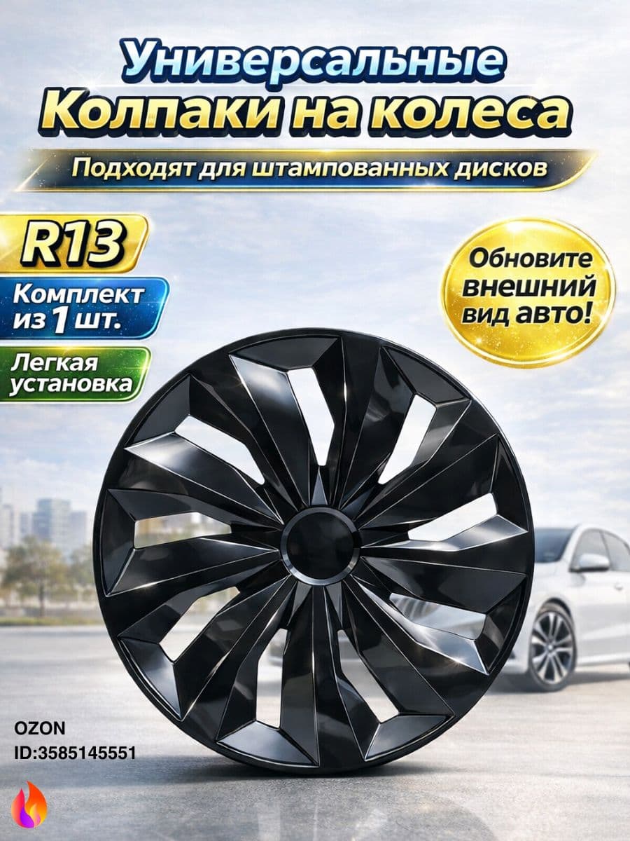 Колпаки на колеса, 13", 1 шт.