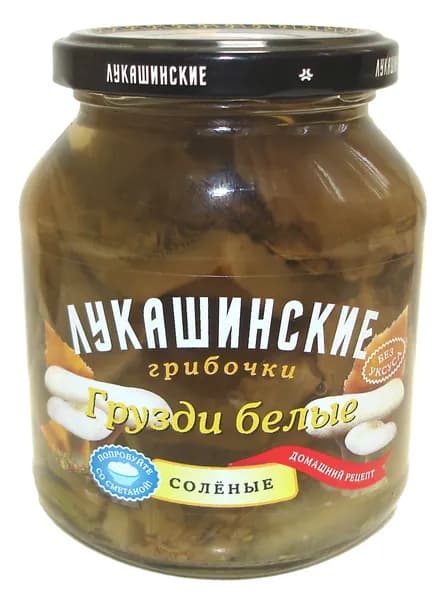Грибы "Лукашинские" соленые ГРУЗДИ белые 0.340 1 шт