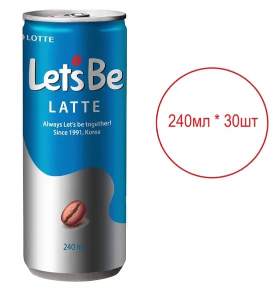 Кофейный напиток Lotte Латте, 30 шт. по 240 мл