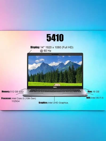 Dell Dell Latitude 5410, Как новый Ноутбук 14", Intel Core i5-10310U, RAM 16 ГБ 512 ГБ, Windows Pro, светло-серый, Русская раскладка