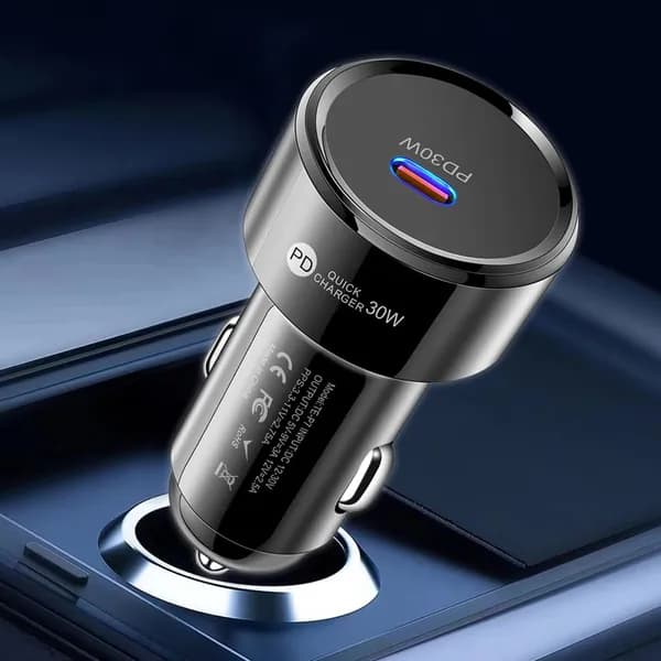 Устройство быстрой зарядки PD 30 Вт в прикуриватель с USB-C