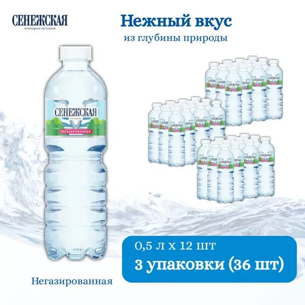 Сенежская Вода Минеральная Негазированная 500мл. 36шт