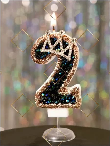 Свечи для торта цифра 2, 8 см, 1 шт