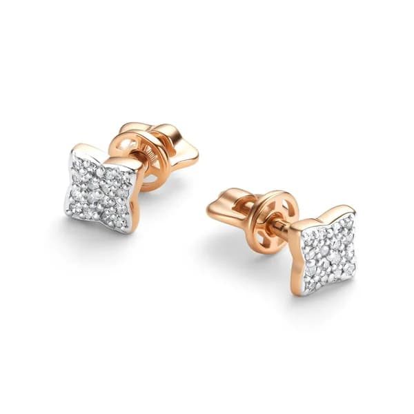 Золотые серьги DIAMANT-ONLINE с бриллиантом 585 пробы