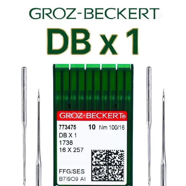 Иглы для трикотажа Groz-Beckert DBx1 № 100 SES. Узкая колба. Для промышленной швейной машины