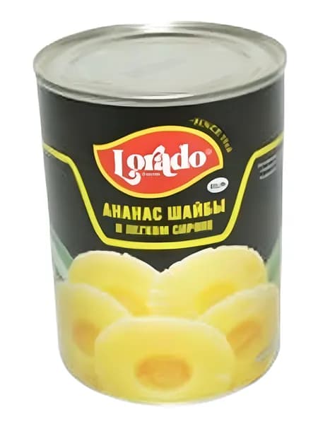 Ананасы Lorado шайбы в легком сиропе 565 г