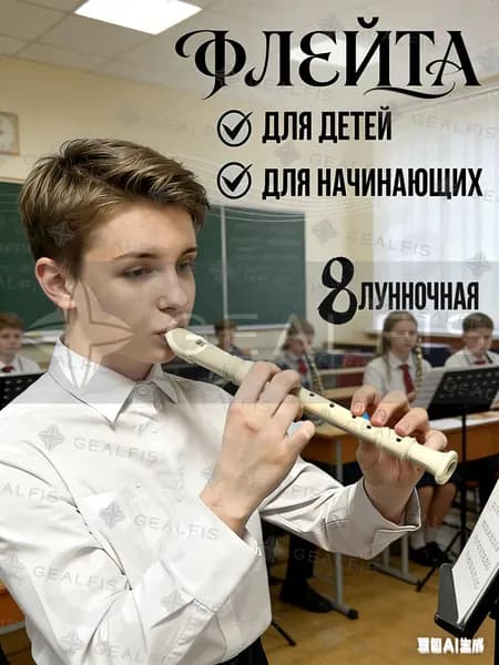 Детская блокфлейта GEALFIS для укрепления иммунитета и профилактики ОРВИ; музыкальный тренажер сопрано для дыхательной системы; флейта для здоровья легких белая