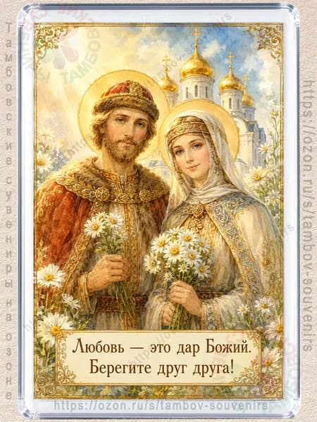 Магнит на холодильник "День любви и верности"