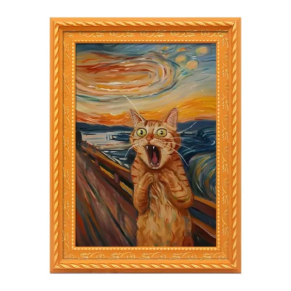 Магнитный деревянный фридж-магнит с котёнком, 8 6 см
