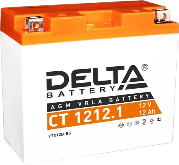 Delta Battery Аккумулятор для мототехники, 12 А•ч, Прямая (+/-) полярность