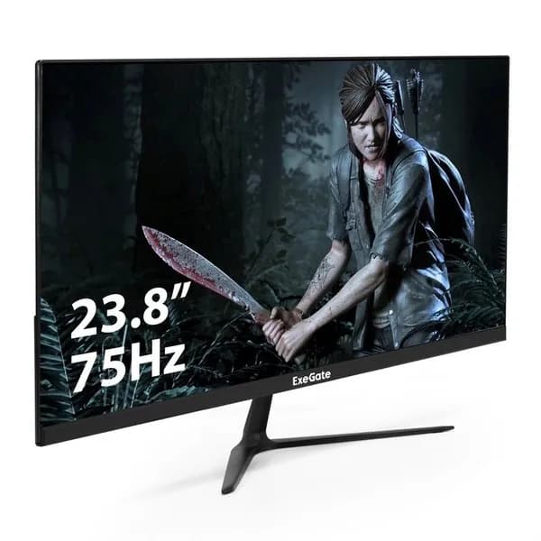 ExeGate 23.8" Монитор EX296282RUS (EX296282RUS), IPS, 1920x1080 Full HD, 75 Гц, черный