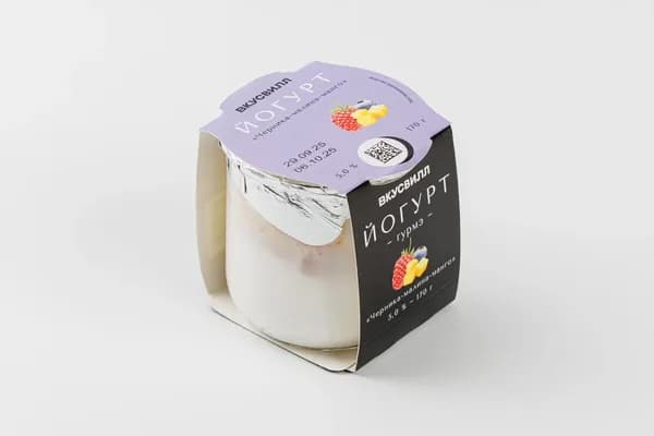 Йогурт "Черника-малина-манго" 5%, 170 г
