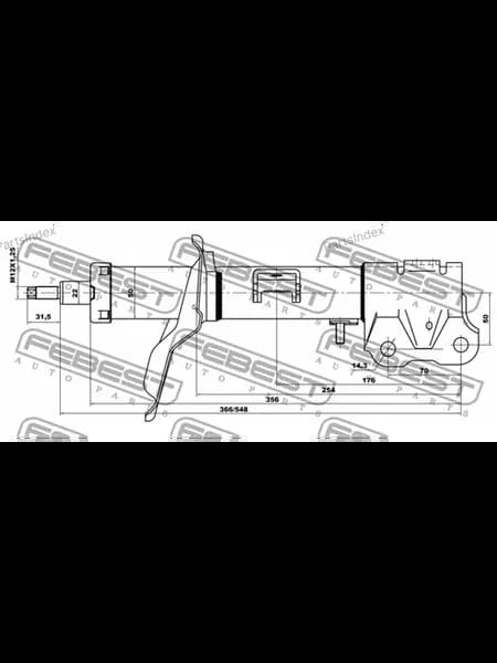 Амортизатор левый передний газовый Mitsubishi Lancer 07