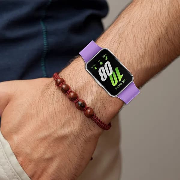 Силиконовый ремешок для Samsung Galaxy Fit3 2024, фиолетовый, с плоской застёжкой