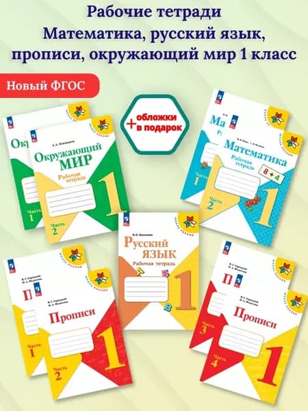 Набор рабочих тетрадей и прописи 1 класс. К новому ФП