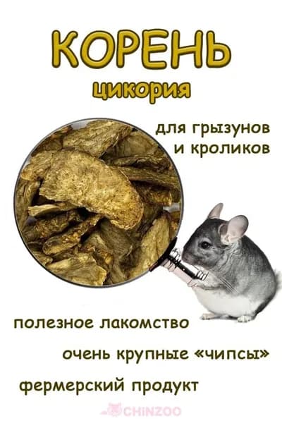 Лакомство для грызунов сушеный корень цикория 100 гр.