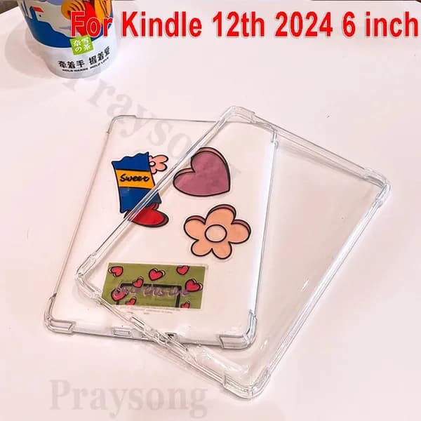 Чехол с подушкой безопасности против падения для Kindle 2024 Case 6 дюймов Case для Kindle 12th Gen C2V2L3 Защита PaperWhite Funda