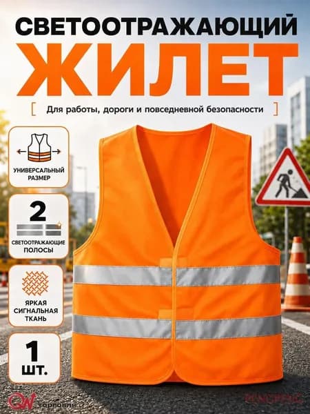 Светоотражающий жилет, размер: Универсальный