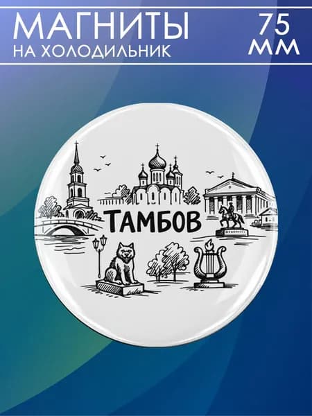 магнит Тамбов 1 шт, диаметром 75 мм.