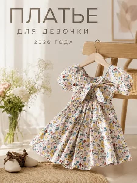 Летнее платье с цветочным принтом и пышной юбкой