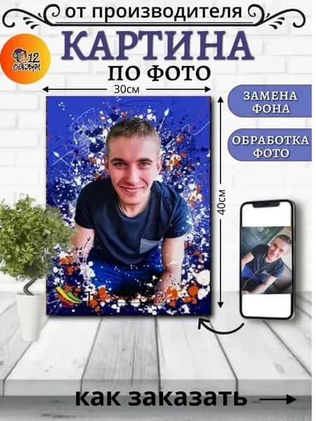 Портрет на холсте по фото 30 х 40 см