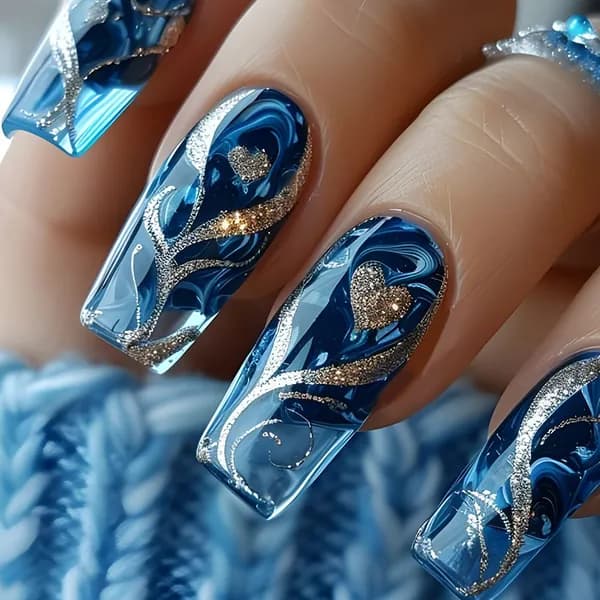 Накладные ногти с дизайном ( 24 типсы + клей )