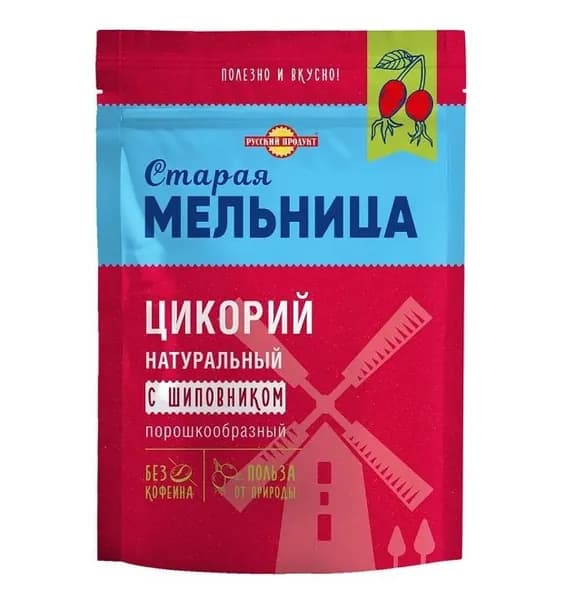 Старая Мельница Цикорий натуральный, порошок с шиповником, 85г