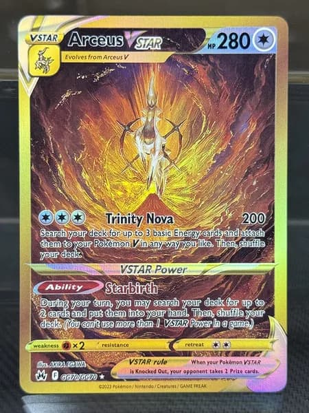 Портативные карты PKM K Настройка и прокси высококачественной Arceus VSTAR Crown Zenith (CRZ) #GG70