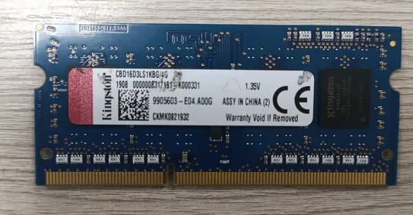 Оперативная память DDR3L, 1600 МГц, 1 x 2 ГБ