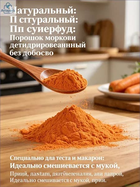 Морковный порошок натуральный, сушеный пищевой краситель для теста