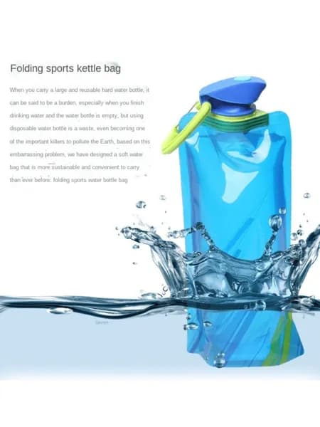 Бутылка Спортивная чашка для воды, Подходит для альпинизма и пеших походов, Складная конструкция, 0.7 л, 1 шт
