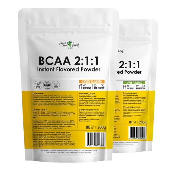 BCAA 2:1:1 Instant Flavored Powder - 2 вкуса по 200 г